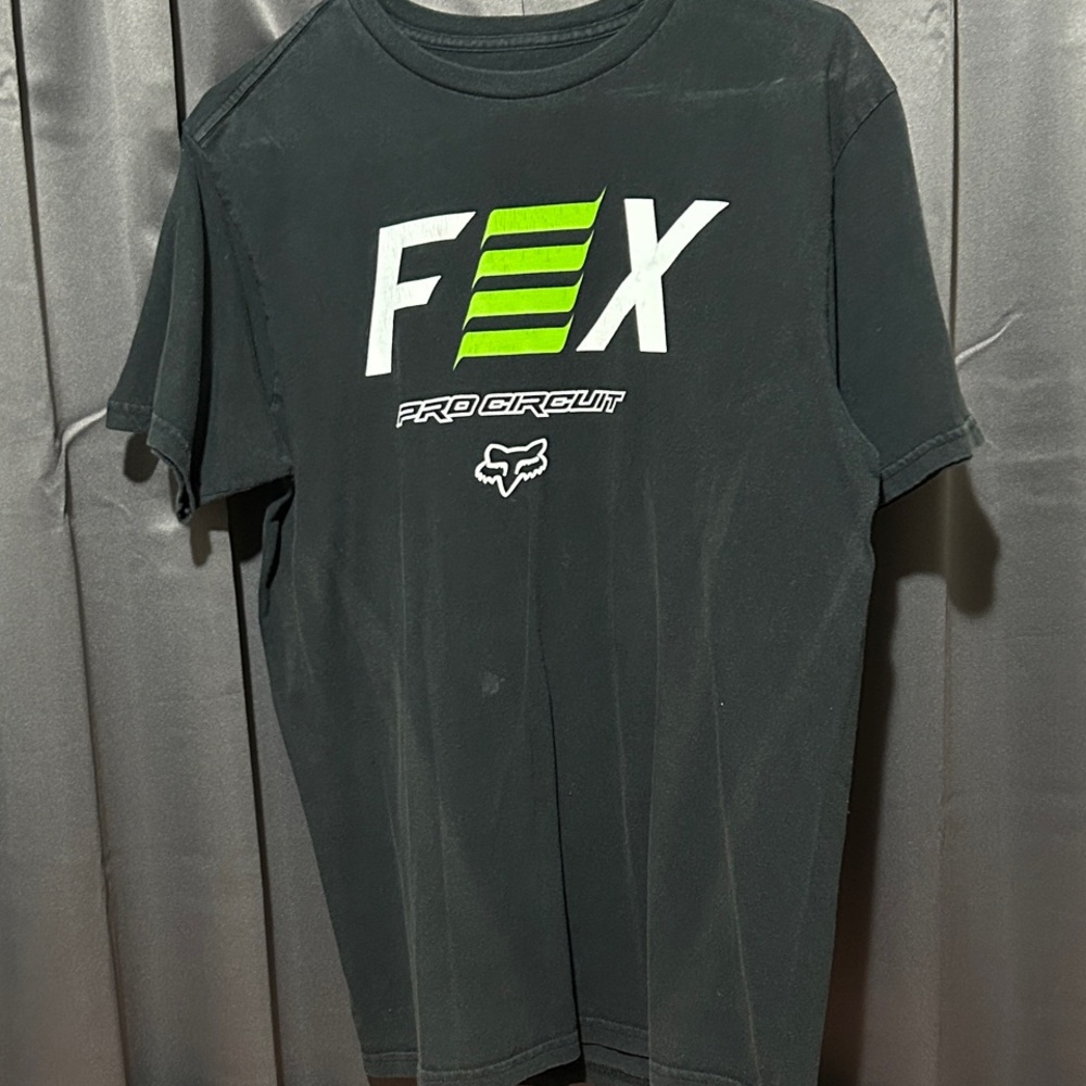 Fox Men's Black and Green Pro Circuit Tee